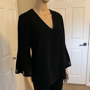 Black Label Chico’s Dressy V-neck Top in Black,